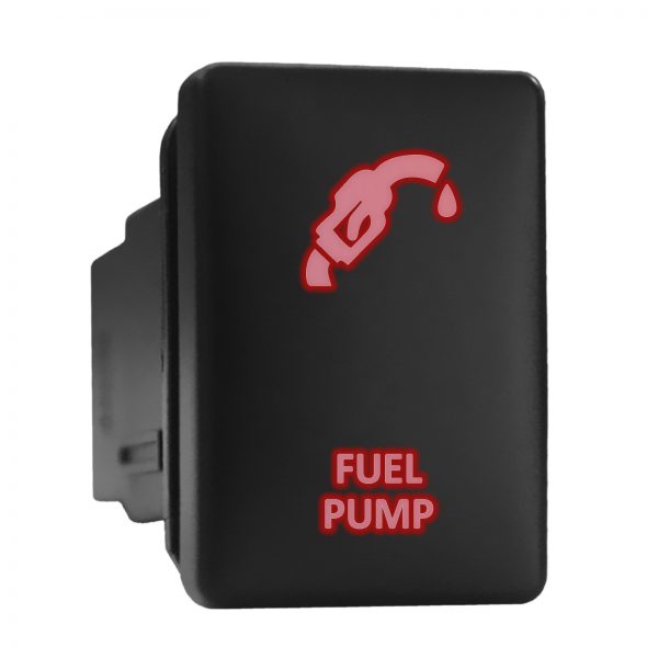 FUEL PUMP Symbol Push Button with Wiring Kit ON-OFF Switch fit for Toyota - Red, FUEL PUMP - Version A - Short