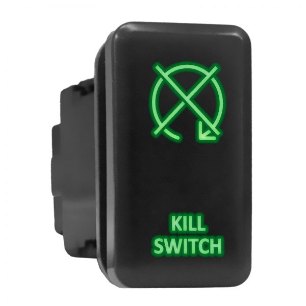 KILL SWITCH Symbol Push Button with Wiring Kit ON-OFF Switch fit for Toyota - Green, KILL SWITCH - Tall