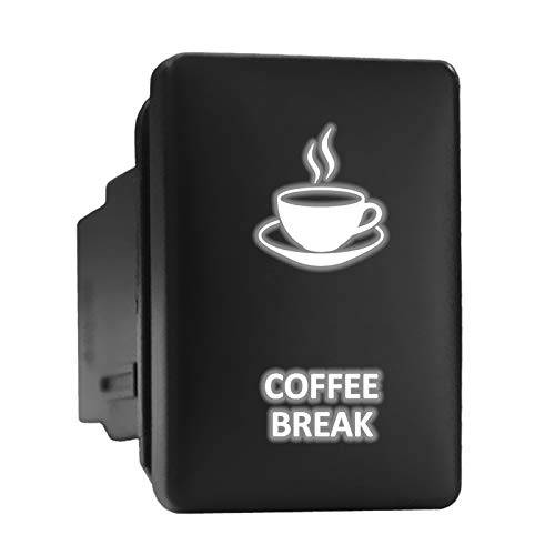 COFFEE BREAK Symbol Push Button with Wiring Kit ON-OFF Switch fit for Toyota - Orange, COFFEE BREAK - Short