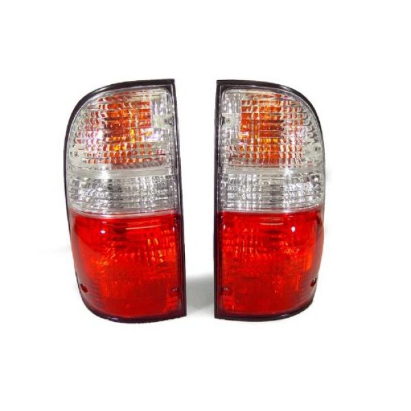 Clear Rear Tail Lights DEPO JDM Style Red Bulbs For 2001-2004 Toyota Tacoma 