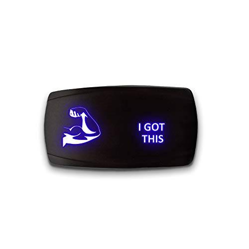 thumbnail image 2 of Zeus Lights - Blue - STARK 5-PIN Laser Etched LED Rocker Switch Dual Light - 20A 12V... 2 of 13