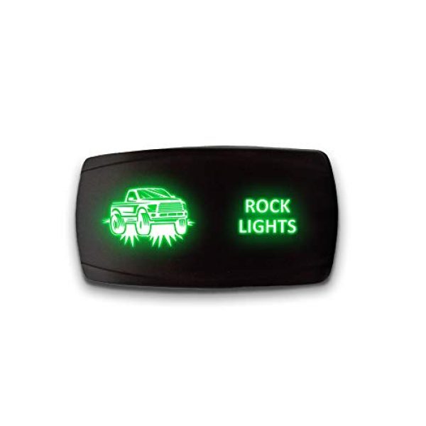 STARK 5-PIN Laser Etched LED Rocker Switch Dual Light Blue 20A 12V ON/OFF REAR LIGHTS 