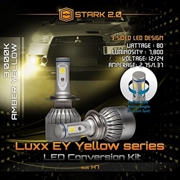 Stark NS 80W 9000LM Fanless LED Headlight Kit – 9005/HB3 High Beam Only, 6000K, 1 Year Warranty