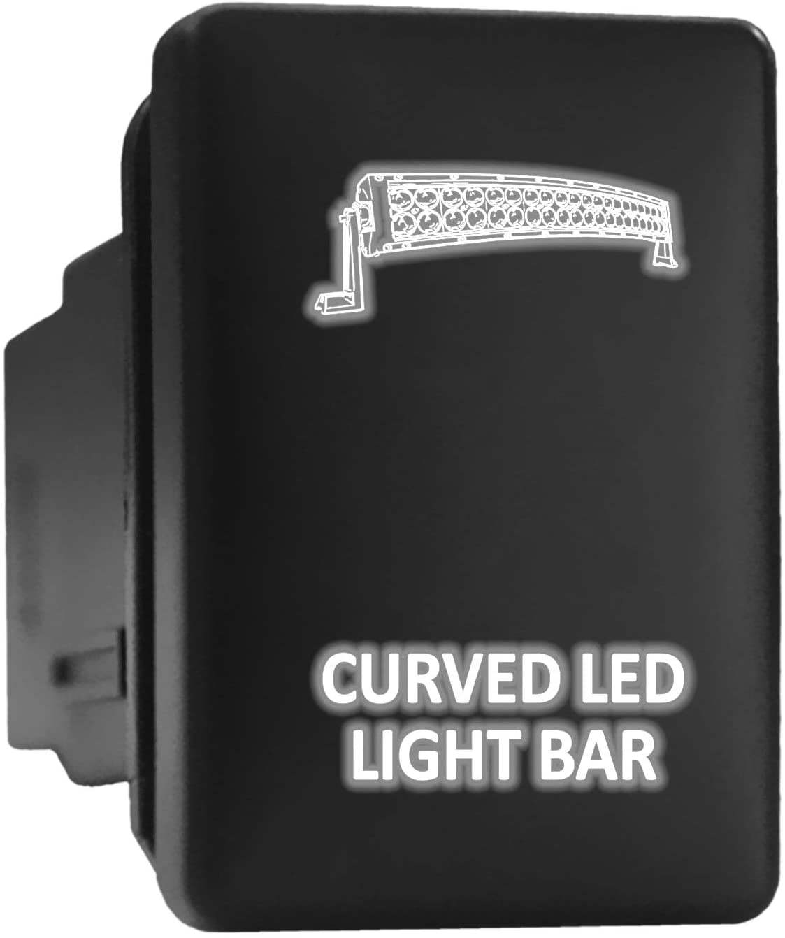 CURVED LED LIGHT BAR Symbol Push Button with Wiring Kit ON-OFF Switch fit for Toyota - Red, CURVED LED LIGHT BAR - Short