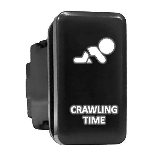 CRAWLING TIME Symbol Push Button with Wiring Kit ON-OFF Switch fit for Toyota - Green, CRAWLING TIME - Tall