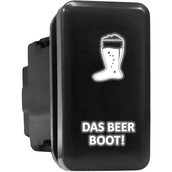 DAS BEER BOOT Symbol Push Button with Wiring Kit ON-OFF Switch fit for Toyota - Red, DAS BEER BOOT - Tall