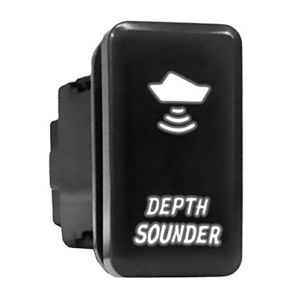 DEPTH SOUNDER Symbol Push Button with Wiring Kit ON-OFF Switch fit for Toyota - Green, DEPTH SOUNDER - Tall