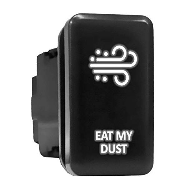 EAT MY DUST Symbol Push Button with Wiring Kit ON-OFF Switch fit for Toyota - Orange, EAT MY DUST - Tall