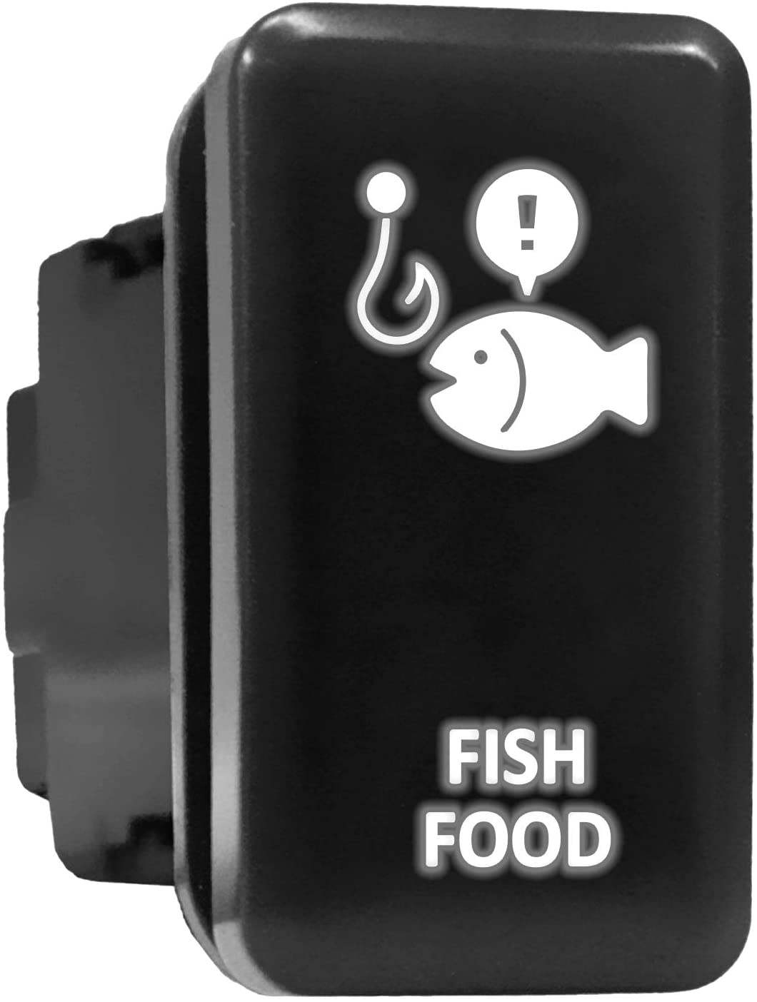 FISH FOOD Symbol Push Button with Wiring Kit ON-OFF Switch fit for Toyota - Red, FISH FOOD - Tall