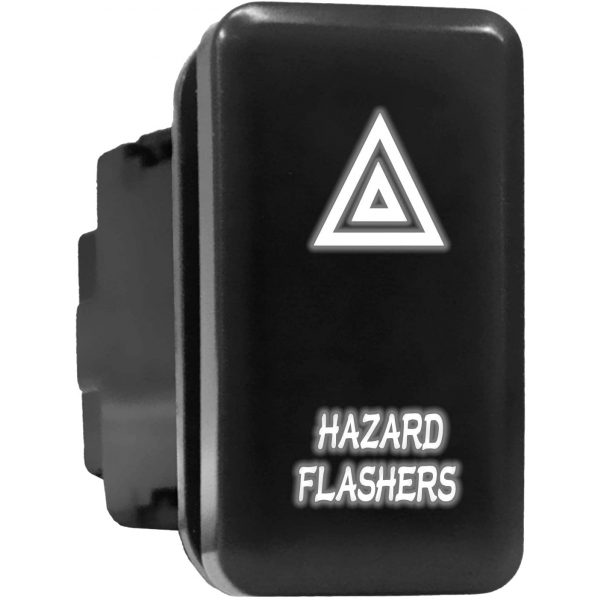 HAZARD FLASHERS Symbol Push Button with Wiring Kit ON-OFF Switch fit for Toyota - Red, HAZARD FLASHERS - Tall