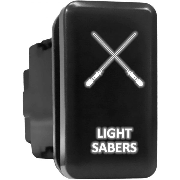 LIGHT SABERS Symbol Push Button with Wiring Kit ON-OFF Switch fit for Toyota - Red, LIGHT SABERS - Tall