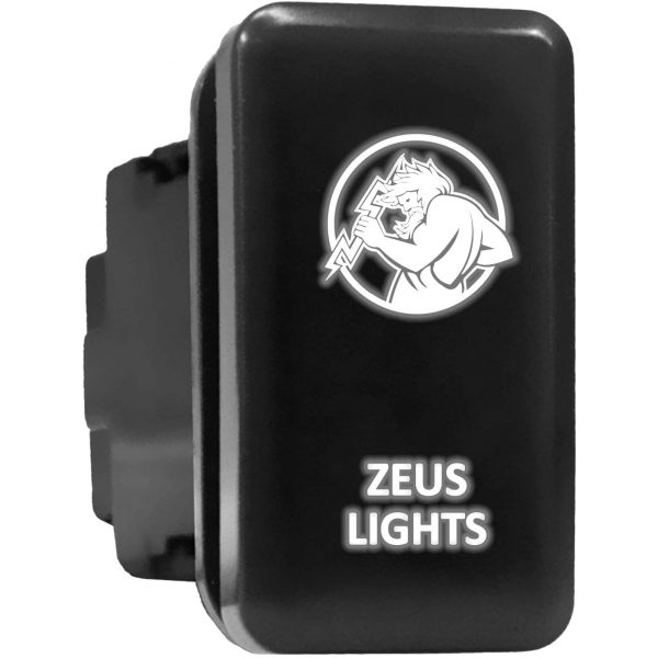 ZEUS LIGHTS Symbol Push Button with Wiring Kit ON-OFF Switch fit for Toyota - Red, ZEUS LIGHTS - Tall